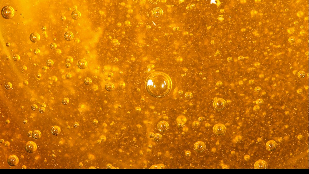 Raw golden honey